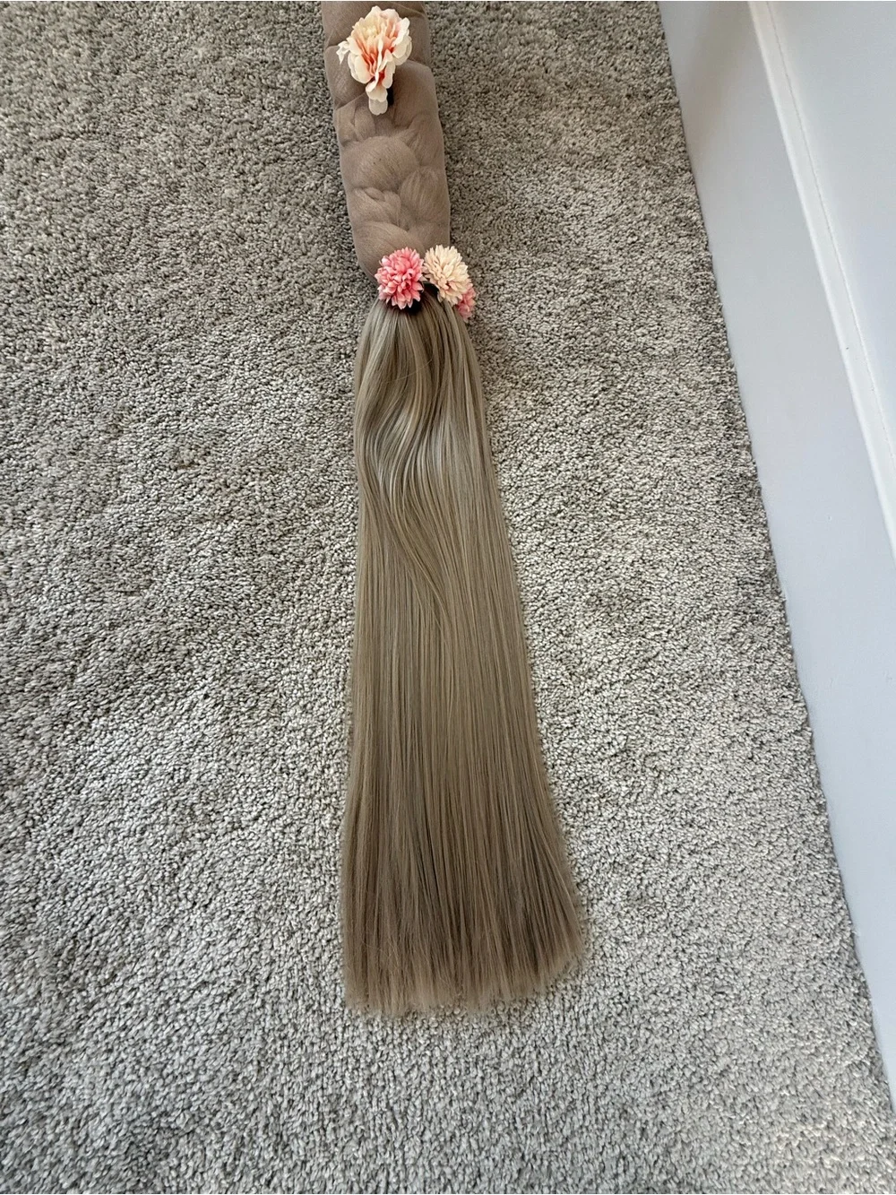 Rapunzel Women’s Wig 5 ft Parks Accurate with Flowers